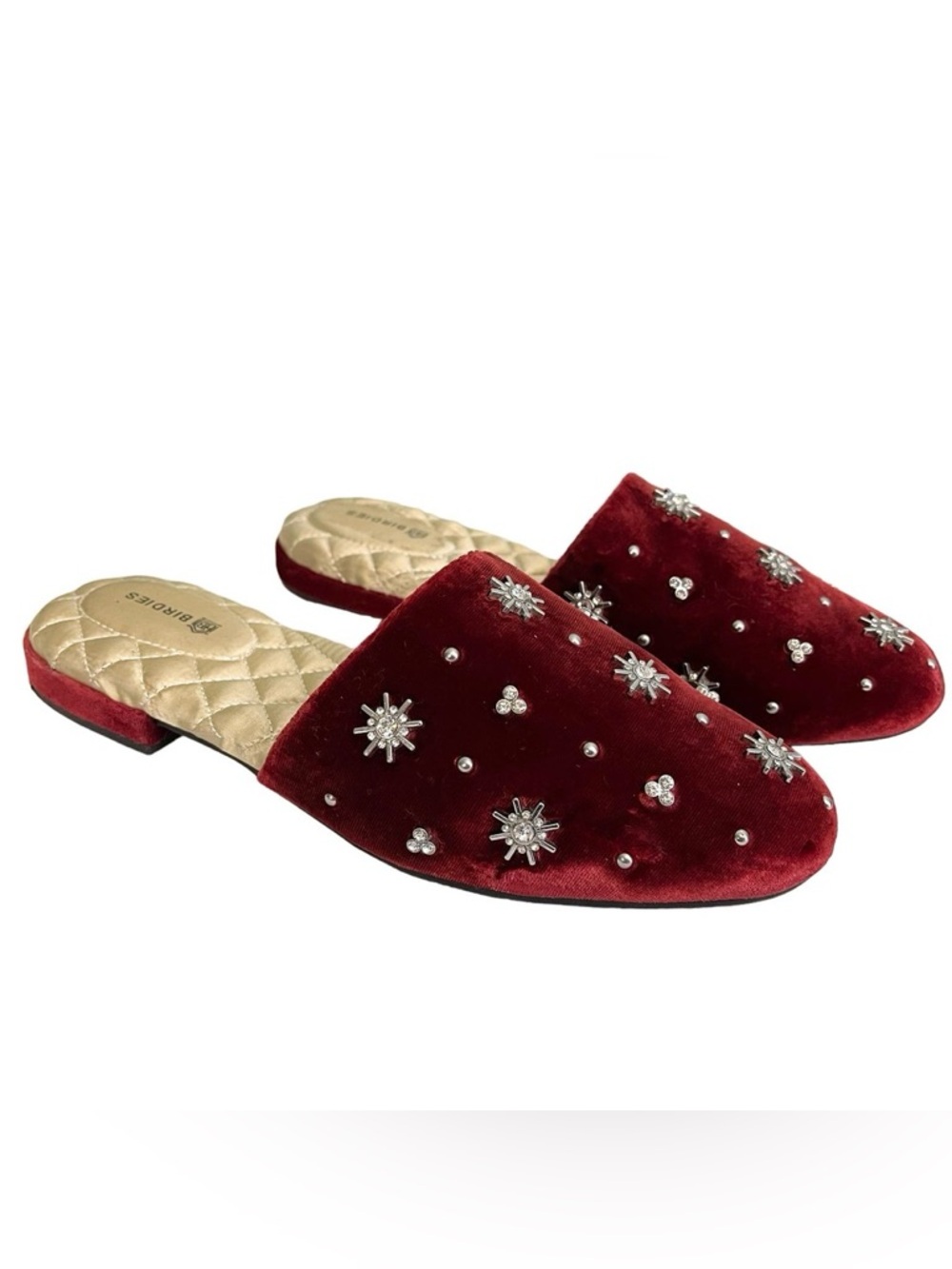 Women’s Birdies Songbird Burgundy Crystal Mules in Burgundy Size 7 Retired Style